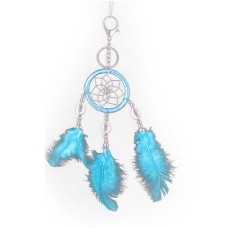 Single Ring Imitation Shell Keychain Dream Catcher Pendant Car Feather Dream Catcher(Lake Blue)