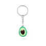 2 PCS Cute Fruit Jewelry Avocado Heart-shaped Handmade Shree-dimensional Soft Ceramic Keychain(A)