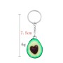 2 PCS Cute Fruit Jewelry Avocado Heart-shaped Handmade Shree-dimensional Soft Ceramic Keychain(A)