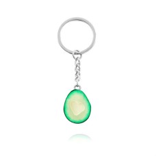 2 PCS Cute Fruit Jewelry Avocado Heart-shaped Handmade Shree-dimensional Soft Ceramic Keychain(B)