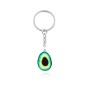 2 PCS Cute Fruit Jewelry Avocado Heart-shaped Handmade Shree-dimensional Soft Ceramic Keychain(C)