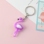 10 PCS Silicone Flamingo Keychain Cute Animal Car Key Ring Bag Charm(Purple)