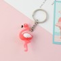 10 PCS Silicone Flamingo Keychain Cute Animal Car Key Ring Bag Charm(Red)