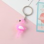 10 PCS Silicone Flamingo Keychain Cute Animal Car Key Ring Bag Charm(Pink)