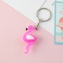 10 PCS Silicone Flamingo Keychain Cute Animal Car Key Ring Bag Charm(Rose Red)