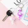 10 PCS Silicone Flamingo Keychain Cute Animal Car Key Ring Bag Charm(Rose Red)
