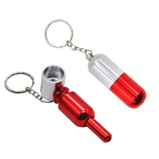 2 PCS Keychain Hidden Detachable Metal Pipe(Red)