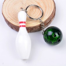 2 PCS Simulation Bowling Keychain Plastic Color Keychain Pendant, Specification:7cm(Green)