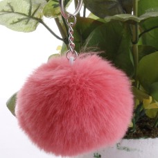 Simple Key Chain Fur Ball Pompon Keychain Pompom Artificial Rabbit Fur Animal Keychains for Woman Car Bag Key Rings