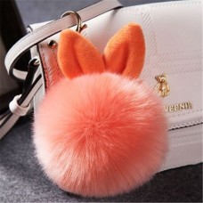 Fur Pom Keychains Fake Rabbit Fur Ball Keychain(orange)