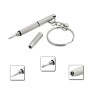 Multifunctional Keychain Repair Tool Screwdriver Portable Mini Multi Tool Key Ring(Silver)