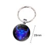 Zodiac Sign Keychain 12 Constellation Pendant Single Face Keyring