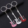 2 PCS Creative Guitar Keychain Metal Musical Instrument Pendant(White)