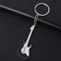 2 PCS Creative Guitar Keychain Metal Musical Instrument Pendant(Black)