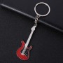 2 PCS Creative Guitar Keychain Metal музыкальный инструмент подвеска (красный)