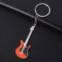 2 PCS Creative Guitar Keychain Metal Musical Instrument Pendant(Orange)