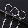 2 PCS Creative Guitar Keychain Metal Musical Instrument Pendant(Pink)