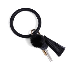 2 ПК с бахромой браслет Кружный Круг Анти-Лоу Кожаный кожаный браслет для волос-шарла
