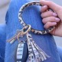 PU Tassel Leopard Print Bracelet Keychain(Coffee)