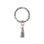 PU Tassel Leopard Print Bracelet Keychain(White)