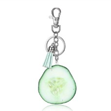 Creative Gift Fruit Charm Series Tassel Keychain Bag Pendant, Style:Cucumber