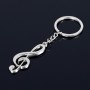 2 PCS Creative Personality Note Metal Keychain Pendant( Bright Nickel)