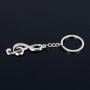 2 PCS Creative Personality Note Metal Keychain Pendant( Bright Nickel)