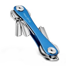 New Bring Mini Keychain Emergency Tool Multifunctional Portable Car Accessories Metal Key Storage Device(Blue Lengthening)