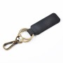 2 PCS Handmade Crazy Horse Leather Retro Keychain Car Couple Keychain, Specification: Double Ring(Black)