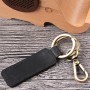 2 PCS Handmade Crazy Horse Leather Retro Keychain Car Couple Keychain, Specification: Double Ring(Black)