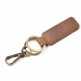 2 PCS Handmade Crazy Horse Leather Retro Keychain Car Couple Keychain, Specification: Double Ring( Brown)