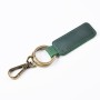 2 PCS Handmade Crazy Horse Leather Retro Keychain Car Couple Keychain, Specification: Double Ring(Ink Green)