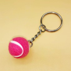 2 PCS Mini Color Tennis Keychain Charm Sports Gift, Specification:2cm Diameter Tennis Ball(Rose Red)