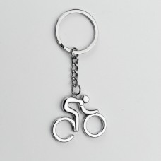 3 PCS Creative Metal Sport Shape Keychain Bag Pendant Small Gift, Style:Bicycle(Bright Nickel)