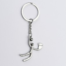 3 PCS Creative Metal Sport Shape Keychain Bag Pendant Small Gift, Style:Basketball(Bright Nickel)