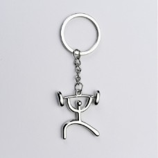 3 PCS Creative Metal Sport Shape Keychain Bag Pendant Small Gift, Style:Weight Lifting(Bright Nickel)
