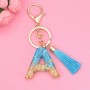 2 PCS English Alphabet Epoxy Tassel Keychain Bag Pendant(A)