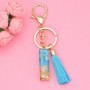 2 PCS English Alphabet Epoxy Tassel Keychain Bag Pendant(I)