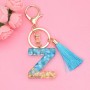 2 PCS English Alphabet Epoxy Tassel Keychain Bag Pendant(Z)