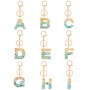 2 PCS Gold Foil Epoxy English Letter Keychain Bag Pendant(C)