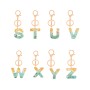 2 PCS Gold Foil Epoxy English Letter Keychain Bag Pendant(S)