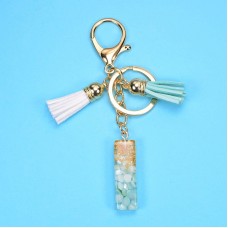 2 PCS Gold Foil English Letter Tassel Keychain Bag Decoration Pendant(I)