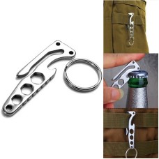 Multi-function Bottle Opener Keychain Outdoor Pocket Tool Pry Bar Hex Key Wrench