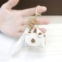 2 PCS Women Mini Handbag Keychain(White)