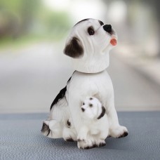 Автомобильная внутренняя симуляция встряхивая голова игрушка качающаяся щенка для собаки самостоятельно декор орнамент (белый)