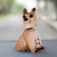 Автомобильная внутренняя симуляция встряхивая голова игрушка качающаяся щенка для собаки самостоятельный декор орнамент (коричневый)