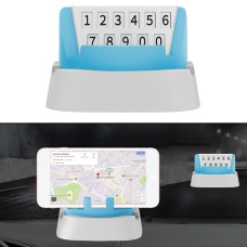 Multi-functional Creative Stereo Rotation Temporary Parking Number Plate / Car Mobile-phone Holder (Blue)
