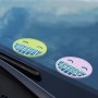 Car Auto Rubber Smiling Face Shape Parking Sign Card(Pink)