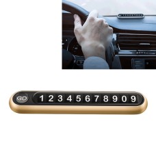 Hidden Number Metal Car Temporary Parking Number Plate Parking Card (Gold)