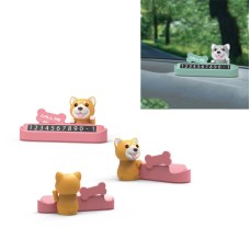 Temporary Stop Sign Creative Cute Number Moving License Plate Car Decoration, Colour:Shiba Inu Pink Pieces